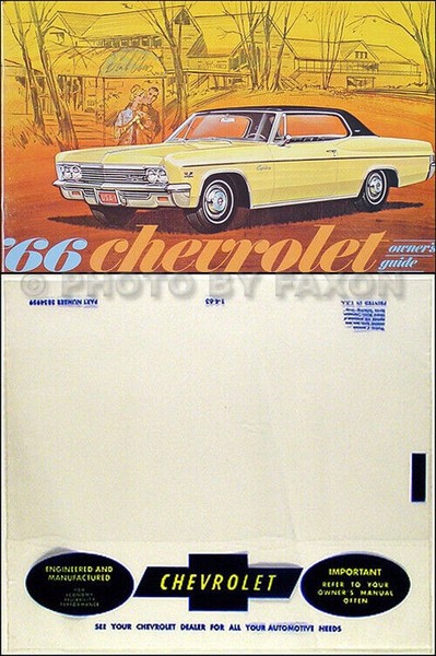1966 Chevy Owner Manuell Paket Impala Ss Bel Air Caprice Biscayne Chevrolet Auto-image