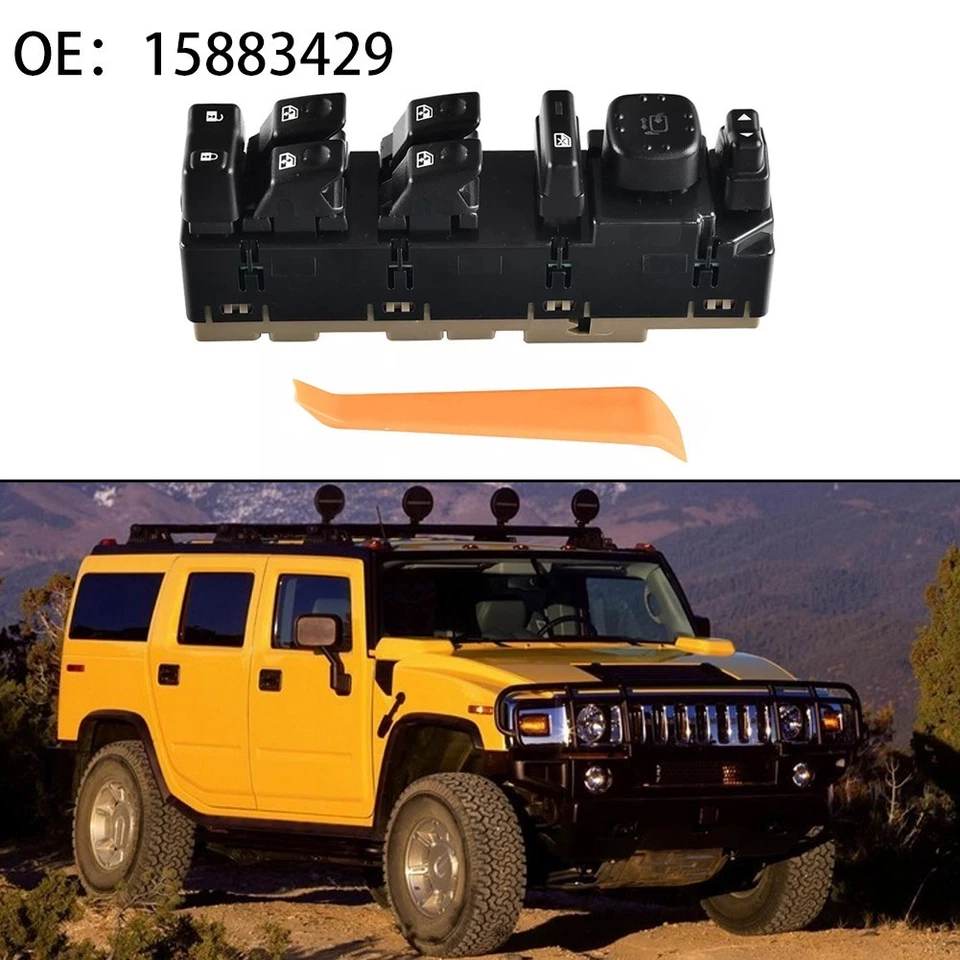 For Hummer For H2 Driver Side Power Window Control Switch Knob Button 2003 2007 - Image 2 of 4