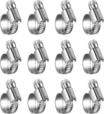 Non-Slip Stainless Steel Worm Gear Hose Clamps 3/8 to 5/8" SAE Size 4