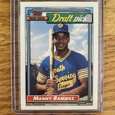 1992 Topps Baseball Card #156 Manny Ramirez Rookie