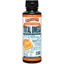 Barlean's Total Omega 3 6 9 Orange Crème Liquid Fish Oil Supplement with Bora...