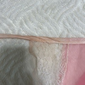 Vintage Betty Dain Sheer Pink Lace Apron Skirt Lingerie | One Size