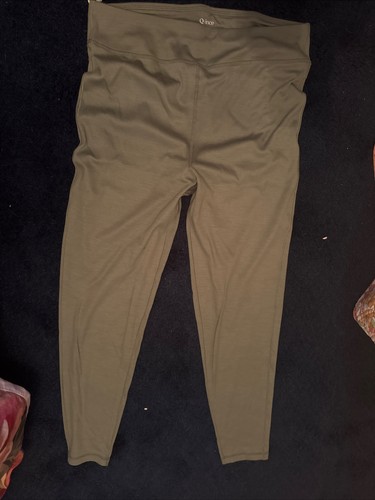 Quince Women 100% Merino Wool Cold Weather Base Layer Green Leggings XL