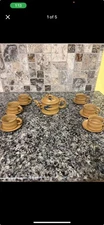Vtg Chinese Yixing Zisha Teapot & 6 Teacups, 6 Saucers