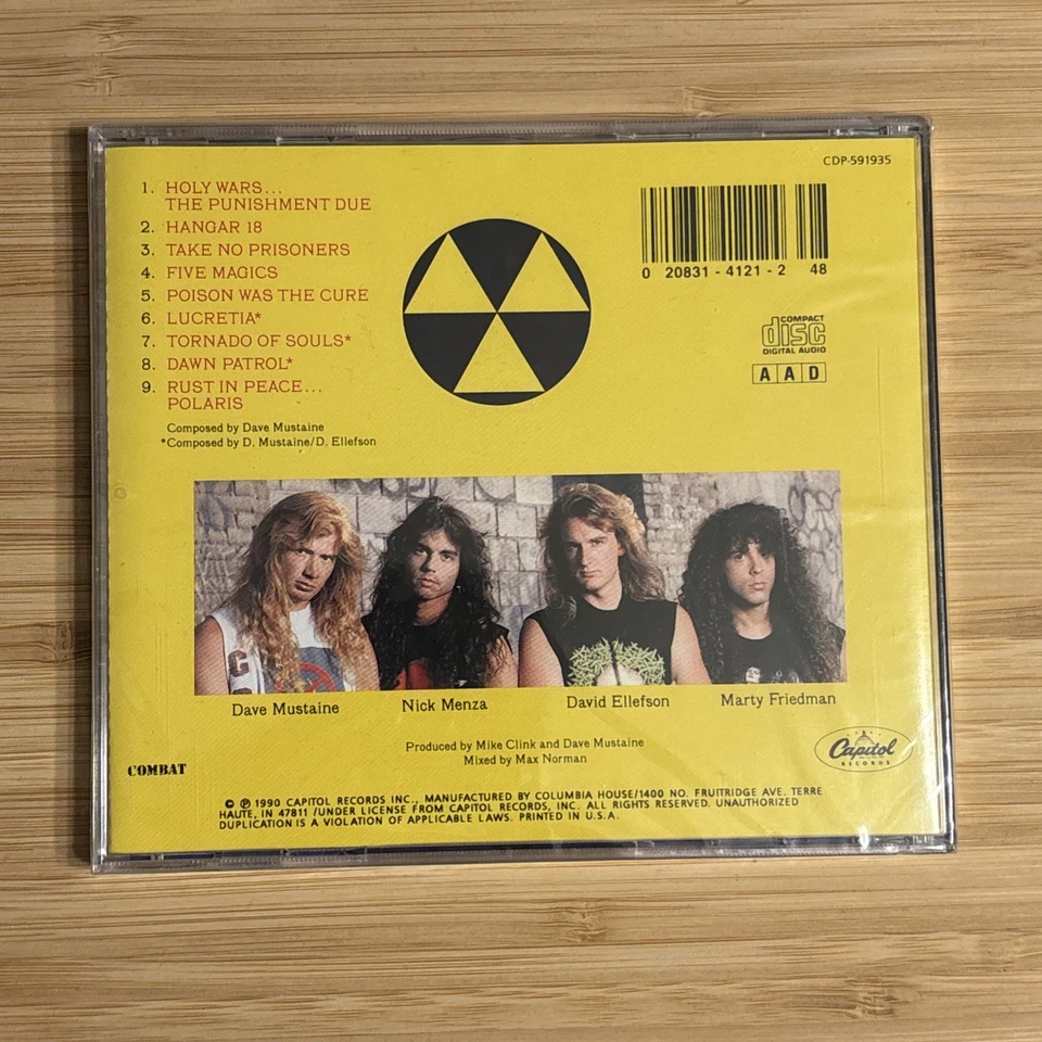 Megadeth Rust In Peace Cd 1990 Columbia House-Capitol Dave Mustaine Sealed! - Image 2 of 4