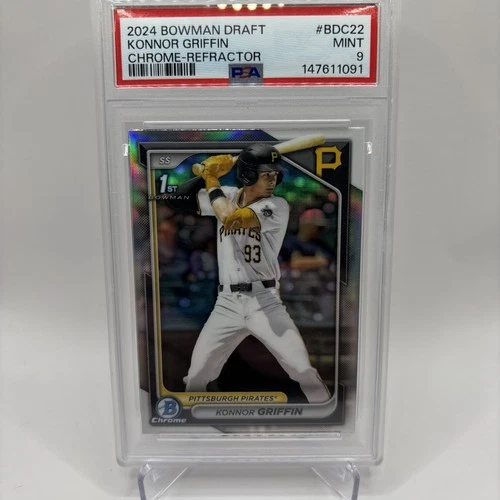 2024 Bowman Chrome Draft 1st Konnor Griffin #BDC-22 Refractor RC Pirates PSA 9