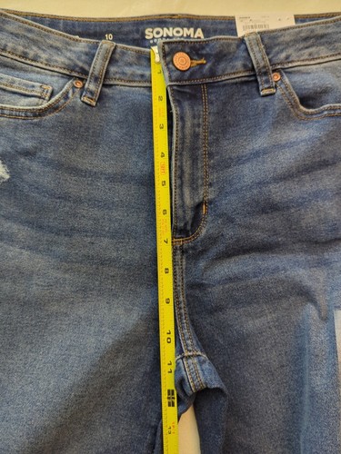 Jeans donna Sonoma nuovi con etichette taglia 10 blu denim crop gamba dritta vita alta prezzo al dettaglio consigliato - $ 44 - Foto 13 di 16