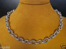 LINK NECKLACE BARBARA BIXBY SS 18K RING O TOGGLE DESIGNER GIFT ROLO Designer