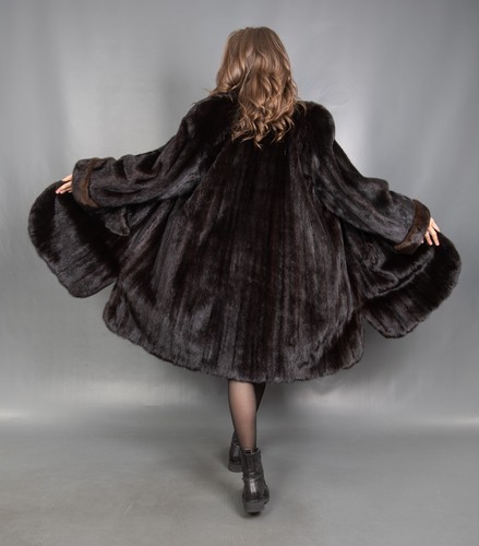 6643 SUPERIOR REAL MINK COAT LUXURY FUR JACKET SWINGER BEAUTIFUL LOOK SIZE XL