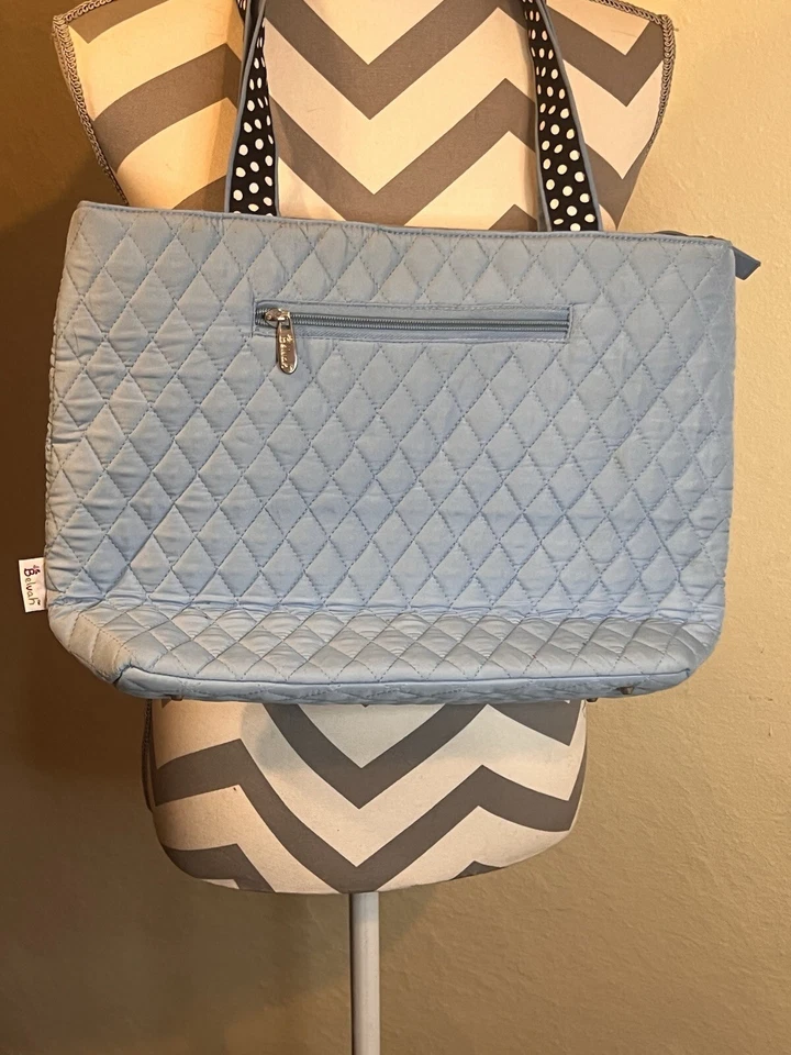 Belvah выстеганная наплечная сумочка сумка светло-синий, бант и шлепанцы акценты - Изображение 3 из 4