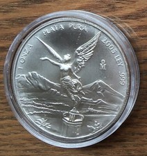 ME05 MEXICO 2005 1 ONZA 1OZ SILVER BU UNC MINT LIBERTAD COIN - WINGED ANGEL 94.29 per troy oz
