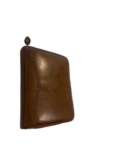 Day-Timer Brown Leather Planner 7 Ring Binder Notebook Organizer Classic - Picture 1 of 14