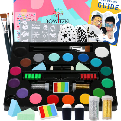 Bowtizki Professional Face Paint Kit Face Painting Kits for Kids Party Halloween