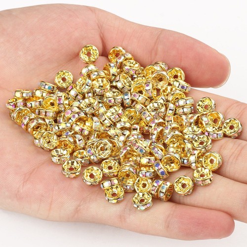 50pcs Ab Rhinestone Balls Multicolor Crystal Round Loose Spacer Beads Accessory - Picture 23 of 54