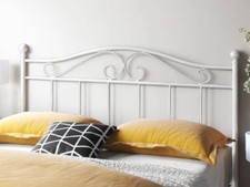 Metal Freestanding Headboards  White Gloss With a Gentle Curved Top, Bed Headend