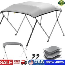 7 Layer 1200D Pontoon Boat 3 4 Bow Bimini Top Cover Canopy 6 / 8 ft with Poles