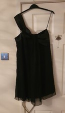 Stunning Ladies Size 8 'Next' Black Silk Swing Dress, 1-shoulder Strap NEW bnwt