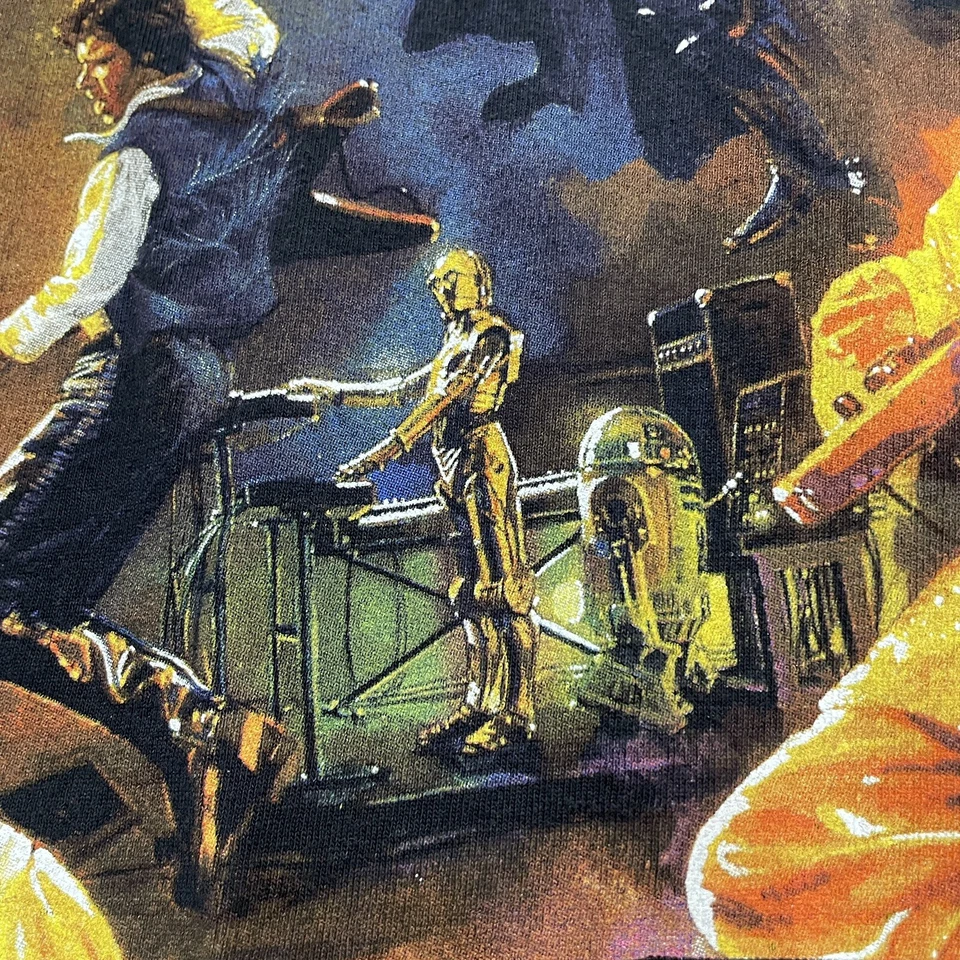 复古星球大战 T 恤男式中号黑色摇滚乐队音乐会音乐成人 Y2K — 第 4/4 张图片