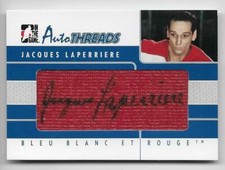08/09 ITG BLEU BLANC ROUGH AUTOTHREADS AUTOGRAPH JERSEY Jacques Laperriere #1/9