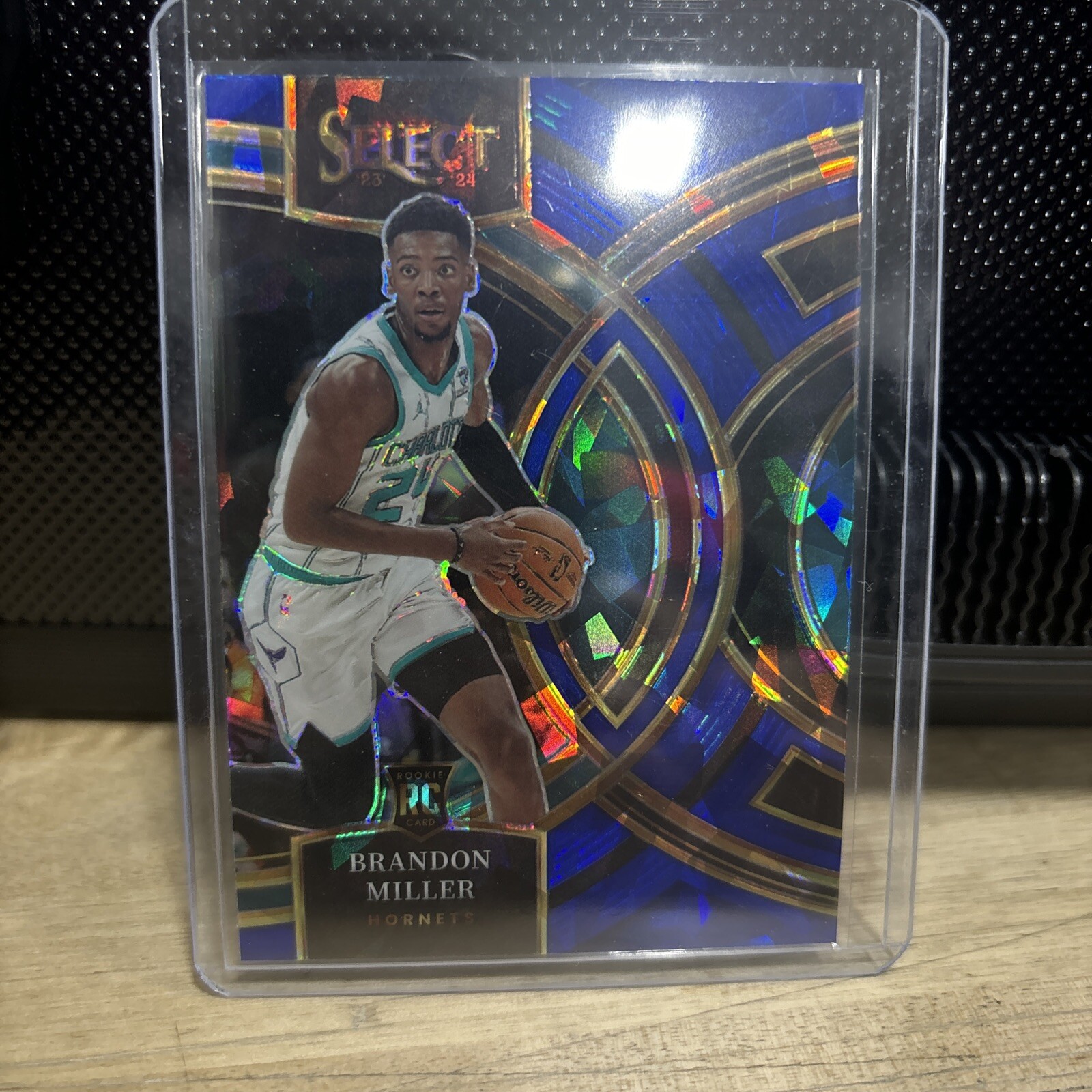 2023-24 Panini Select - Premier Level Blue Cracked Ice Prizm #130 Brandon Miller