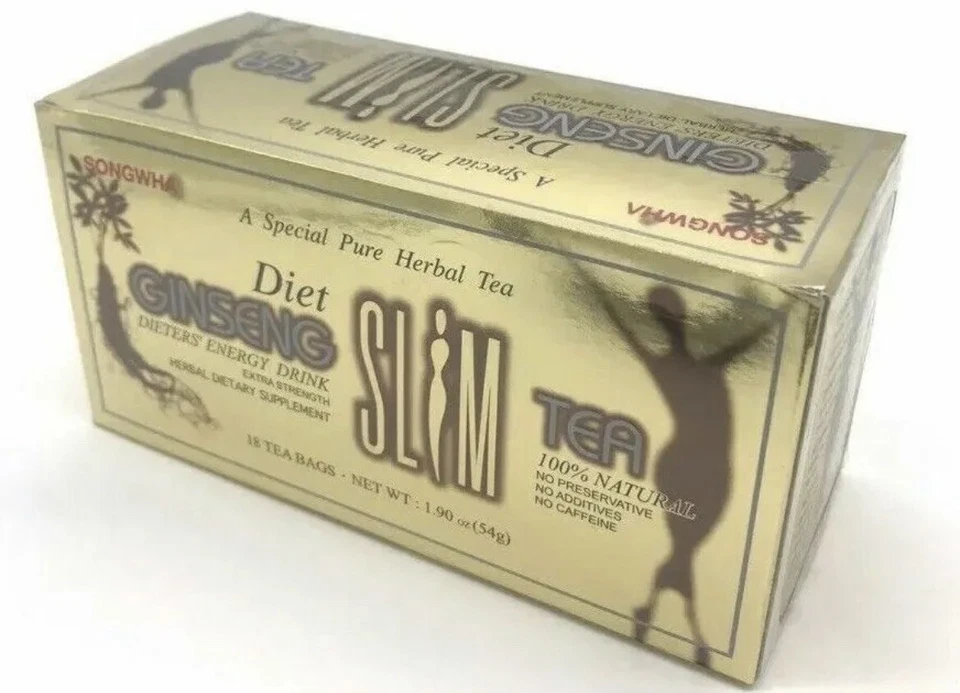 SONGWHA Diet Ginseng Slim Tea 18 saquinhos de chá dieter bebida energética força extra 8 peças - Imagem 2 de 3
