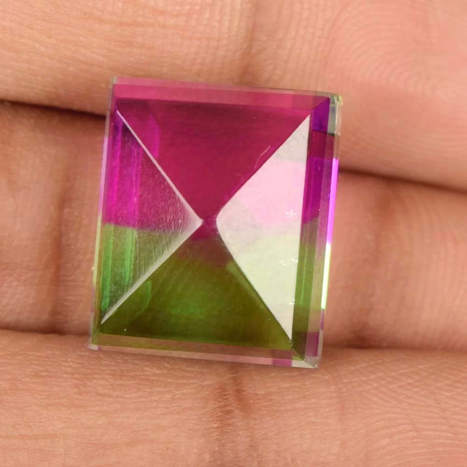 Dual Color Watermelon Tourmaline 29.85 Ct Emerald Facet Cut True Precious Gem - Image 3 of 4