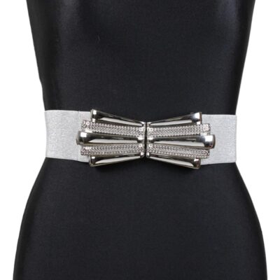Cintura Elastica Da Donna Con Fiocco E Strass – Regolabile, Per Abiti, Jeans E Gonne, Nero - 5