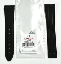 Original Omega 20mm For Speedmaster Moonwatch 42mm Watch Black Rubber Band Strap