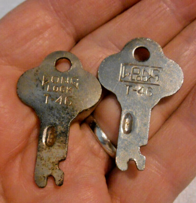 Lot 2 Original Long Lock Keys # T46 Trunks Luggage Suitcases Footlockers Other