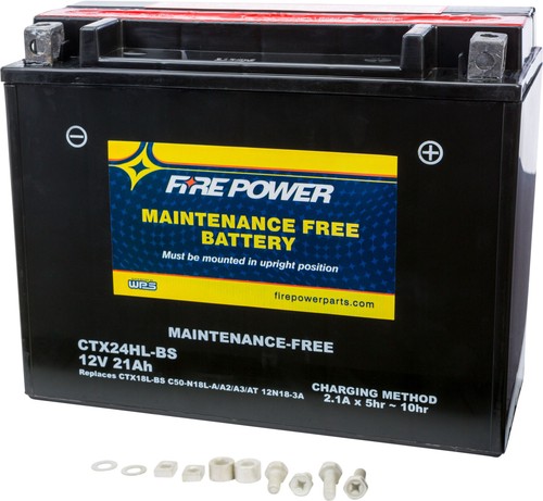 Maintenance Free Sealed Battery Fire Power CTX24HL-BS Replaces YTX24HL-BS