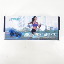 Tone Fitness Ankle Wrist Weights 2 lb Set Blue Muscle Home Workout 1 lb each NEW