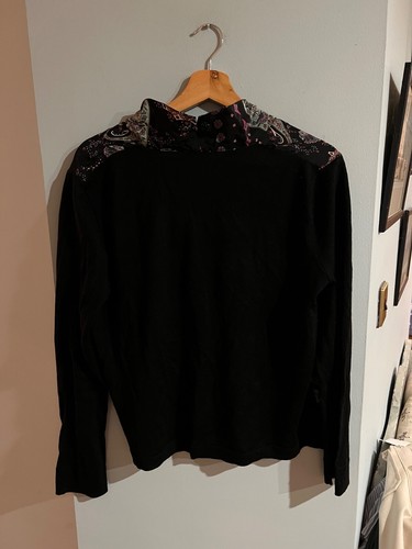 Jigsaw black cardigan with paisley patterned front, size L - Picture 4 of 4