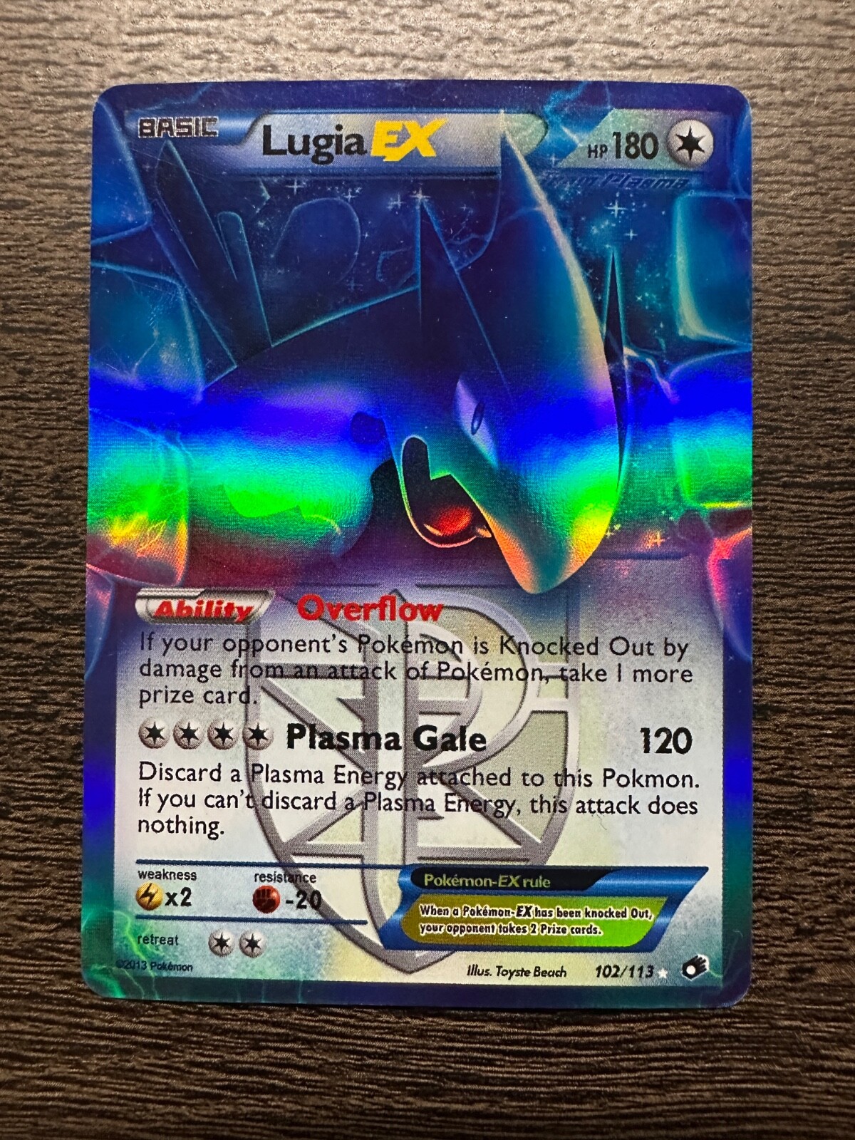 Pokemon Lugia EX 102/113 Ultra Rare Holo Legendary Treasures - LP / NM