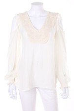 ZARA Bluse Boho Style Häkelspitze M elfenbein