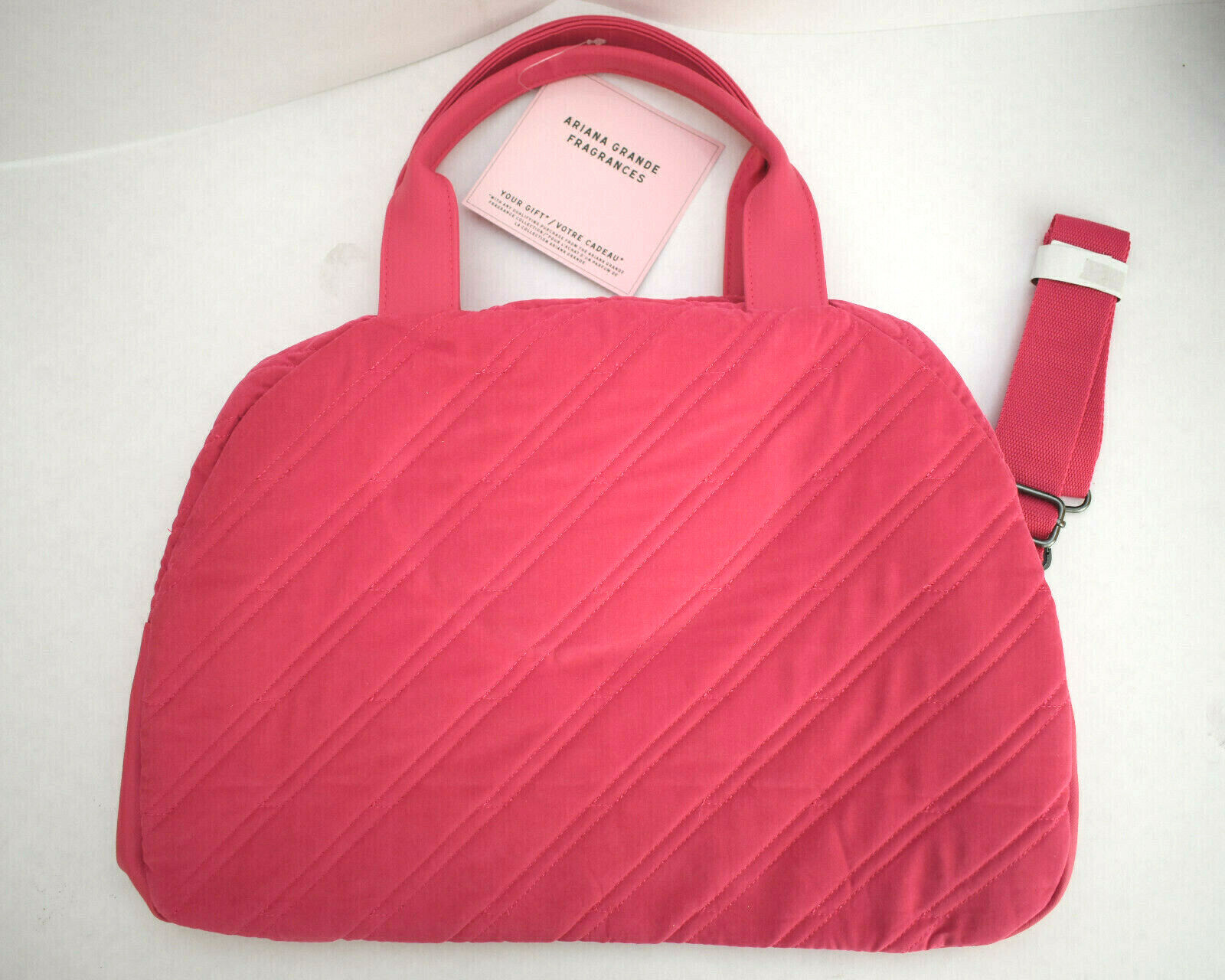 ARIANA GRANDE Pink Quilted Duffle Bag Overnight Travel Tote Bag