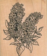 Lilacs 3 x 3 1/2" Rubber Stamp, Flower Stamp, Nature Stamp, Plant Stamp