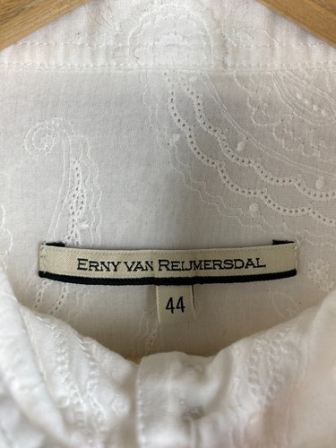 Erny Van Reijmersdal Cotton WhiteFrench Cuff Embroidered Women's Shirt Size 44 - Picture 10 of 13