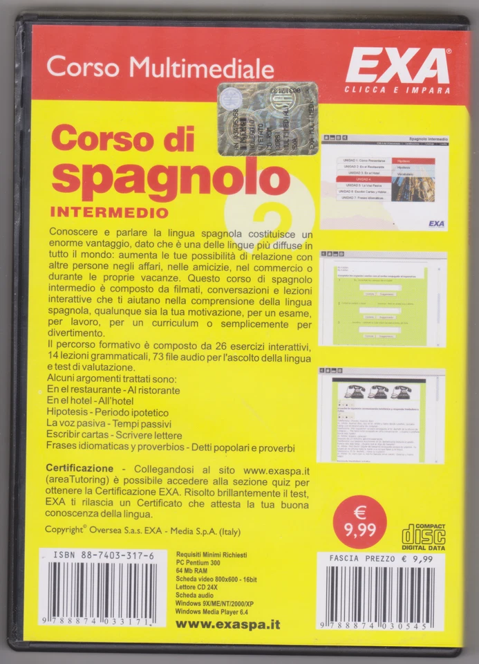 Spanish Language intermediate Course for Italian Speakers Corso Multimediale EXA - Image 2 of 2