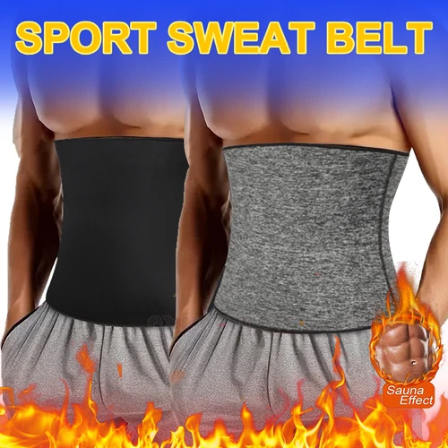 Mens Waist Trimmer Sauna Belt Sweat Band Wrap Body Shaper Fat Burner Shapewear - Picture 1 of 46