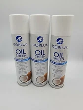 (Lot Of 3) Isoplus Oil Sheen Light Hair Spray W/ Coconut Oil