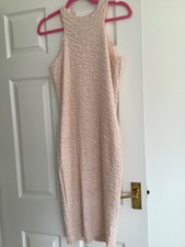 Pretty Little Thing Racer Style Midi Dress Light Peach Size 12 NWT