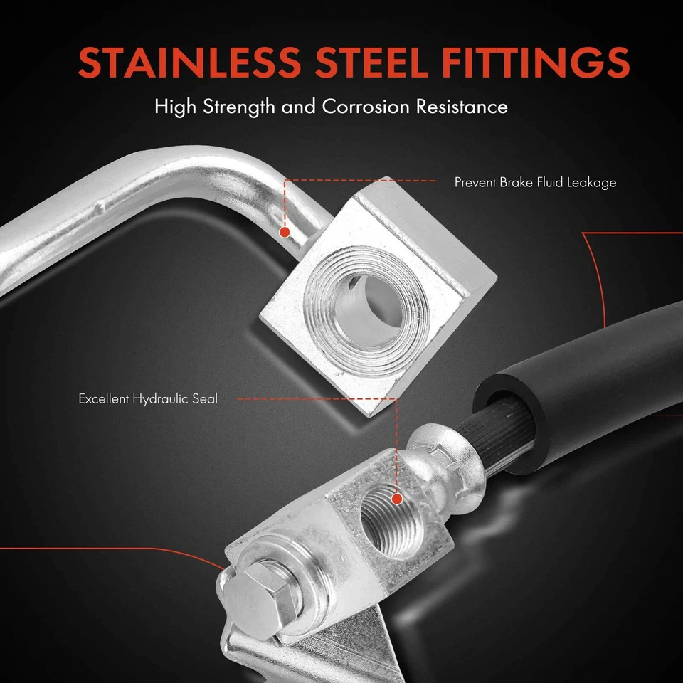 Manguera hidráulica de freno lateral trasero A-Premium 2x para Dodge Charger 06-09 Chrysler 300 Foto 4 de 4