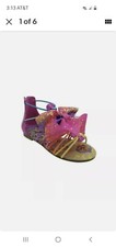 Nickelodeon Jojo Siwa Bow Rainbow Gladiator Sandal Big Girls New Size 5