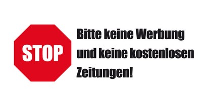 18 X STOP Bitte keine Werbung und kostenlosen Zeitungen ...