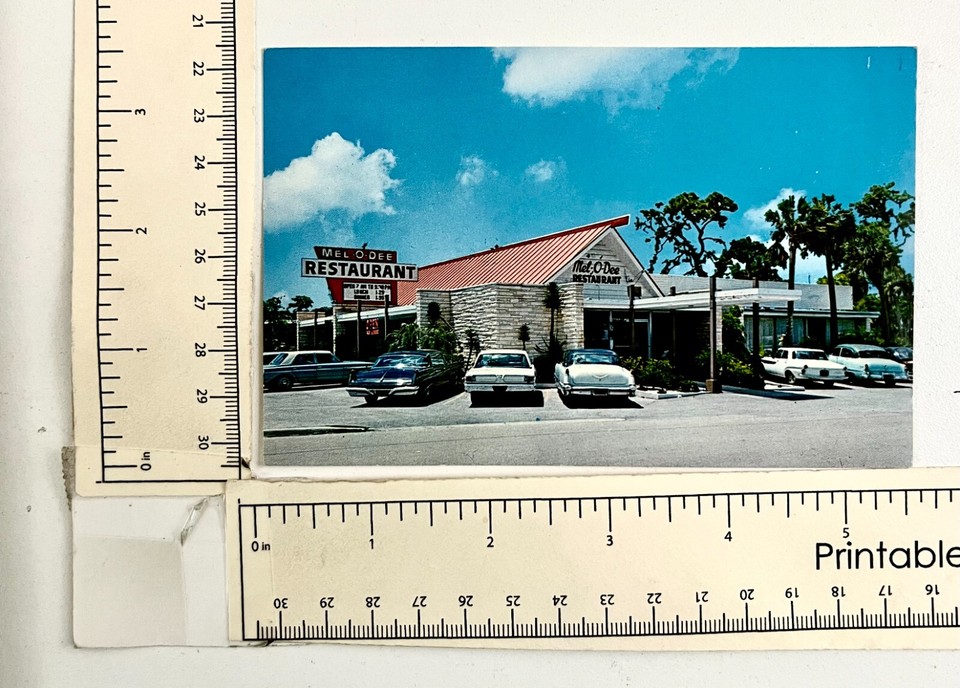 1960s MelODee Sarasota FL Dining Room Restaurant US 41 Vtg Postcard D