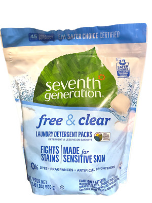 Seventh Generation Laundry Detergent Packs Fights Stains USDA Certified 1 Pack