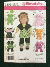 Simplicity Doll Patterns ~ All Patterns are Size 18 * ~ * ~ * ~ * ~ Listing 1478