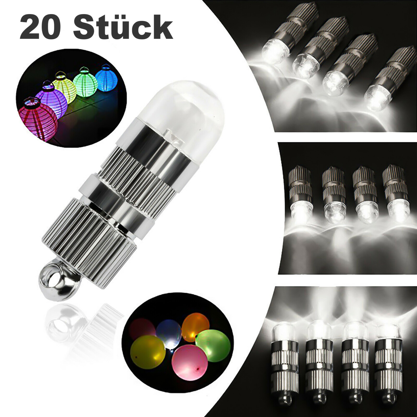 20X Mini LED Lichter Batteriebetrieben für Lampions Papierlaterne Dekoration DE