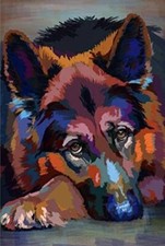 Paint By Numbers Adults kids Colorful Dog Animal DIY Painting Kit 40x50CM Canvas