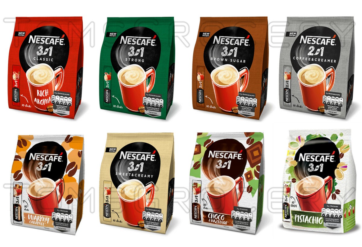 NESCAFE Instant Coffee Selection Classic Strong Caramel Hazelnut